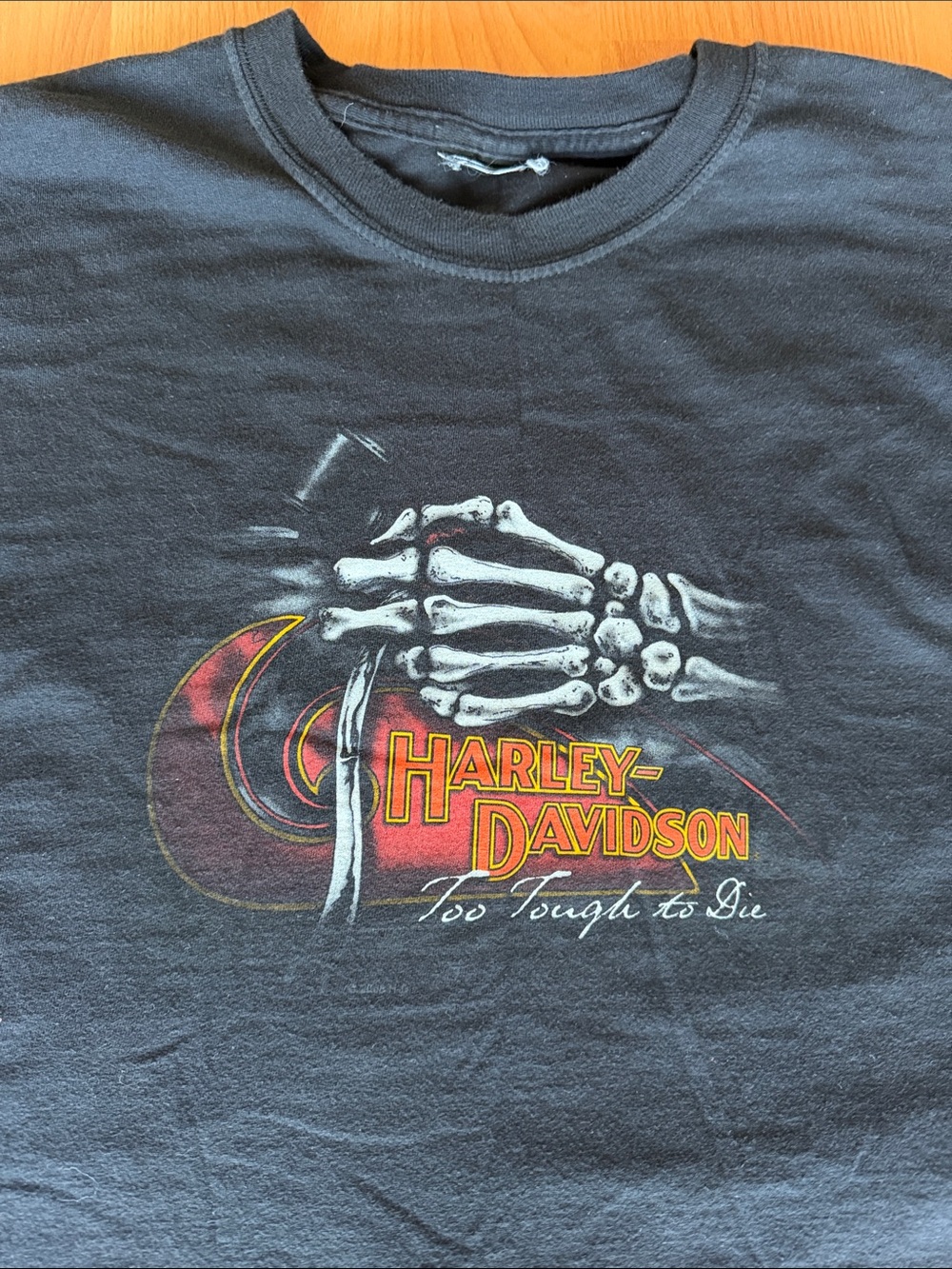 Harley-Davidson 2009 Black Tee with Skeleton Graphic Manitowoc WI Sz XL